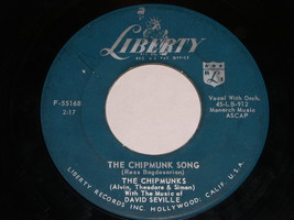 The Chipmunks The Chipmunk Song Almost Good 45 Rpm Record Vintage Liberty Label - £12.77 GBP