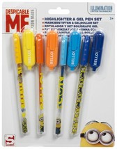 MINION Kids Gel Pens &amp; Highlighter Set Minions Pencil Case Fillers Gift ... - £4.42 GBP