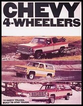 1977 Chevy Chevrolet  4WD Pickup Truck Brochure - £7.14 GBP