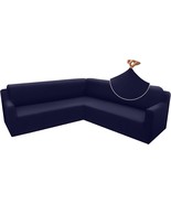 Arfntevss L Shape Corner Sectional Couch Covers (Navy Blue) Large - $89.06