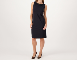 Isaac Mizrahi Solid Shift Dress - Solid Black, XL   (A572623) - $29.68