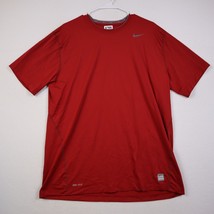 Nike Pro T-Shirt Adult XXL Red Fitted Vented Gym Casual Workout Active Mens - £8.68 GBP