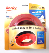 Korky Wax Free Toilet Seal &amp; Bolts- MPN-6000 -Fits Any Floor -Reposition... - $14.75