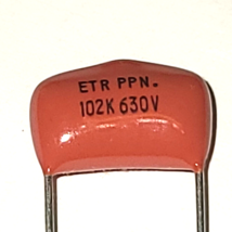 1000PF 1NF ETR PPN. 102K 1000PF 630V Radial Capacitor - $2.99