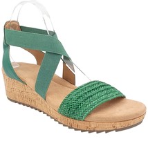 Easy Spirit Women Cross Strap Cork Wedge Sandals Lorena Size US 8M Green - $32.67