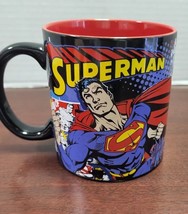 Superman Cup Rare V-HTF Spinning S Shield Logo Six Flags Ceramic - £8.99 GBP