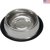 Odor-Resistant Nickel Dog Bowl, 16-Ounce Stainless Steel Feeder for Larg... - $24.57