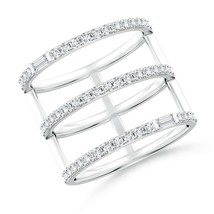 Angara Lab-Grown 0.74 Ct Diamond Broad Statement Band Ring in Sterling S... - $674.10
