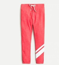 New J Crew Women Faded Red Soft Cotton Terry Draw String Relaxed Joggers Pants M - £31.10 GBP