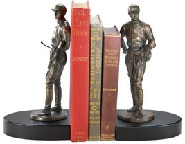Bookends Jockey Weigh-In Vintage Gold Resin Black Base Hand Painted OK Casting - £246.95 GBP