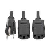 Tripp Lite P006-006-2 6FT Y Splitter Power Extension Cord 18AWG 10A 125V 5-15P T - £32.42 GBP