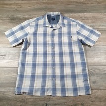 Jack O&#39;Neill Mens Large Short Sleeve Shirt Soft Polyester Casual Designer Blue - £18.41 GBP