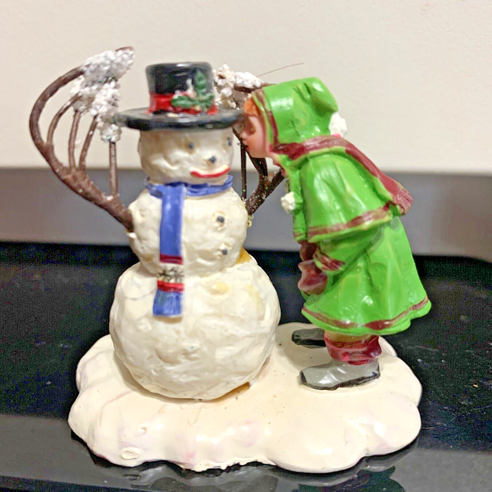 LEMAX Christmas Village Figurine, SNOW SWEETHEART, Snowman &amp; Girl - $14.73
