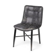 Black Upholstered Leather Dining Side Chair - $1,278.76 CAD