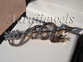Victorian 1.40ct Rose Cut Diamond Ruby Arrow Wedding Brooch/Pin Thanks G... - £488.83 GBP