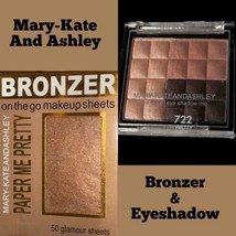 Mary-Kate and Ashley Bronzer Paper Sheets &amp; Eye Glam Eyeshadow Trio in Pretty - £6.12 GBP