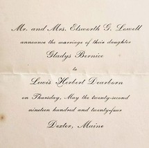 1924 Wedding Engagement Announcement Bernice Dearborn Lowell Maine Ephem... - $19.99