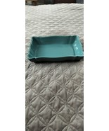 Vintage Haeger USA  Stoneware  Pan Baking Dish Turquoise - $20.62