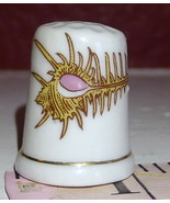 Spiney Conch Seashell decorated Porcelain Thimble Vintage - £3.76 GBP