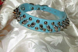 Spiked Studded Dog Pet Collar Faux Leather 12 - 14&quot; Adjustable (E) - £5.52 GBP