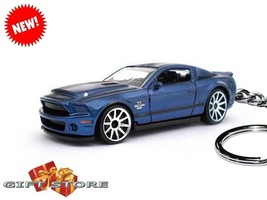 Key Chain Blue Black Ford Mustang Gt 500 GT500 Shelby Ss Super Snake New Custom - $44.98