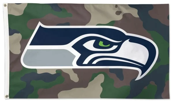 Seattle Seahawks 3×5 Camo Military Flag - $18.00