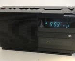 Proton 320 AM/FM Dual Alarm Clock Radio Vintage Black Retro Bass Treble ... - $32.66