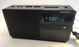 Proton 320 AM/FM Dual Alarm Clock Radio Vintage Black Retro Bass Treble ... - £26.04 GBP