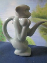 Chinese Vintage Monochrome Celadon Green Monkey Shape Tea Pot Bombay - £35.09 GBP