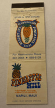 Vintage Matchbook Cover Matchcover Pineapple Hill Restaurant Napili HI - £2.98 GBP
