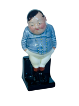 Fat Boy Royal Doulton Figurine England Sculpture Victorian antique vtg mini blue - £31.61 GBP