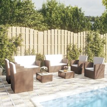  Garden Lounge Set Brown Powder-coated steel Large Lightweight - $19,148.81 MXN