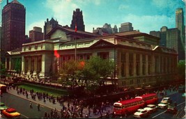 Public Library 42nd Street New York NY NYC UNP Kodachrome Chrome Postcard B5 - $5.89