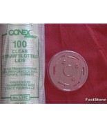 Dart L24C Conex Clear 1000 Straws Slotted Flat Lids fit16-24 fl.oz Cup LOW PRICE - £73.52 GBP