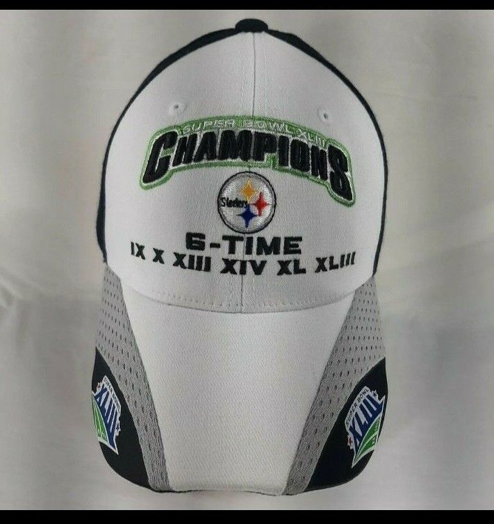 Pittsburgh Steelers 6 Time Champion Hat Team Apparel Reebok 1 Size High Profile - $24.70