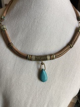 Vintage handmade turquoise necklace/choker - $36.00
