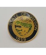 Oregon State Seal Souvenir Travel Round Lapel Hat Pin Smith Western - €17,02 EUR