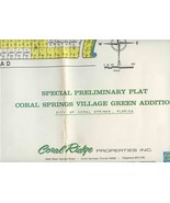 Coral Springs Village Green Addition Florida Special Preliminary Plat 1960s - £68.50 GBP