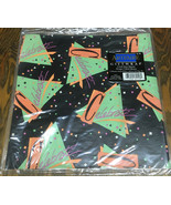 Vintage celebrate gift wrap black with neon colors Artfaire brand never ... - $19.75