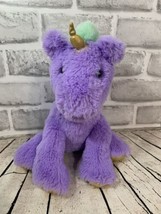 Animal Adventure plush purple mint green unicorn stuffed animal gold hor... - $13.50
