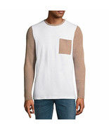 Arizona Men&#39;s Long Sleeve Crew Neck Thermal Top Shirt White &amp; Brown LARG... - $21.72 CAD