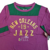 NBA Throwback New Orleans Jazz Women&#39;s M Kickoff T-Shirt 3/4 Sleeve Touch Purple - £10.32 GBP