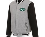 NFL  New York Jets  Reversible Full Snap Fleece Jacket  JHD  2 Front Logos - £95.91 GBP