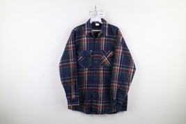 Vintage 90s OshKosh B&#39;Gosh Mens Medium Faded Heavy Flannel Button Shirt Plaid - $49.45