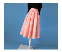 Women Winter Warm Wool Skirt Blush Midi Pleated Winter Party Skirt Plus Size image 3