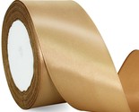 2 In X 25 Yds Wide Gold Satin Ribbon Solid Fabric Ribbons Roll For Craft... - $18.99