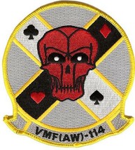 4.5&quot; Marine Corps VMF(AW)-114 Death Dealers Cards Embroidered Jacket Patch - £23.17 GBP