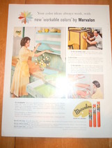 Vintage Marvalon Decorative Coverings Print Magazine Advertisement 1961 - £4.71 GBP