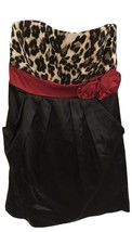 Speeckless Sz 7 Black Red Animal Print Strapless Mini Dress Sexy Party C... - $19.75