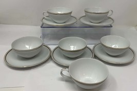 Vintage St Regis Fine China Japan 102 Set of 5 Tea Cups &amp; Saucers w/ Gol... - $554.64 MXN